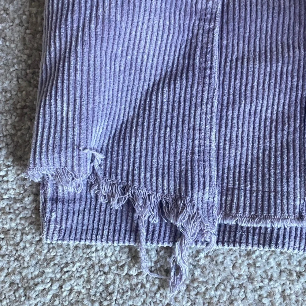 POL Women's Lavender/grey Raw Hem Corduroy Trucker Jacket